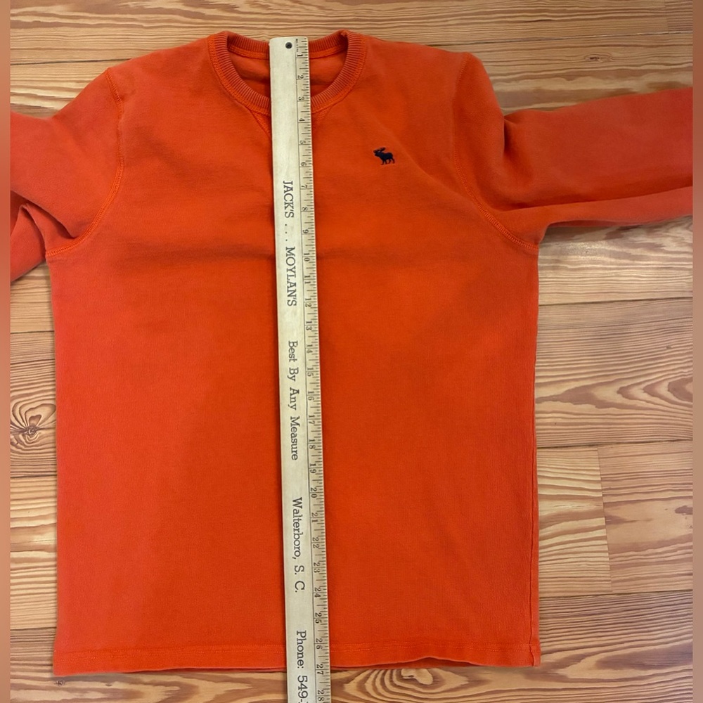 Abercrombie & Fitch Y2K Orange Moose Logo Crewneck Sweat Men’s LG 100% Cotton - Picture 8 of 8